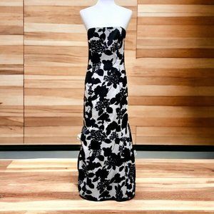 Scott McClintock Black and White Evening Gown Mermaid Cut w/Tulle Underskirt